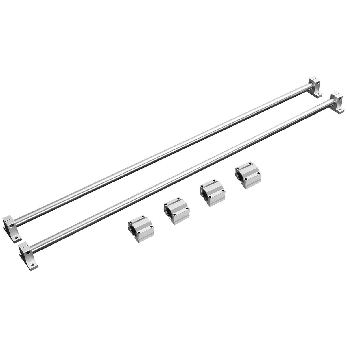 Linear Motion Kit, SFC16 1000mm, Includes 2 Rails of 39.4 inches, 4 SC16 Carriage Blocks, and 4 Support Brackets, Ideal for CNC and Automation Projects