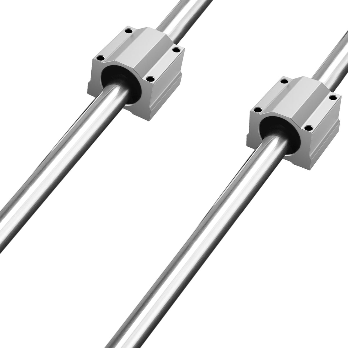 Linear Motion Kit, SFC16 1000mm, Includes 2 Rails of 39.4 inches, 4 SC16 Carriage Blocks, and 4 Support Brackets, Ideal for CNC and Automation Projects