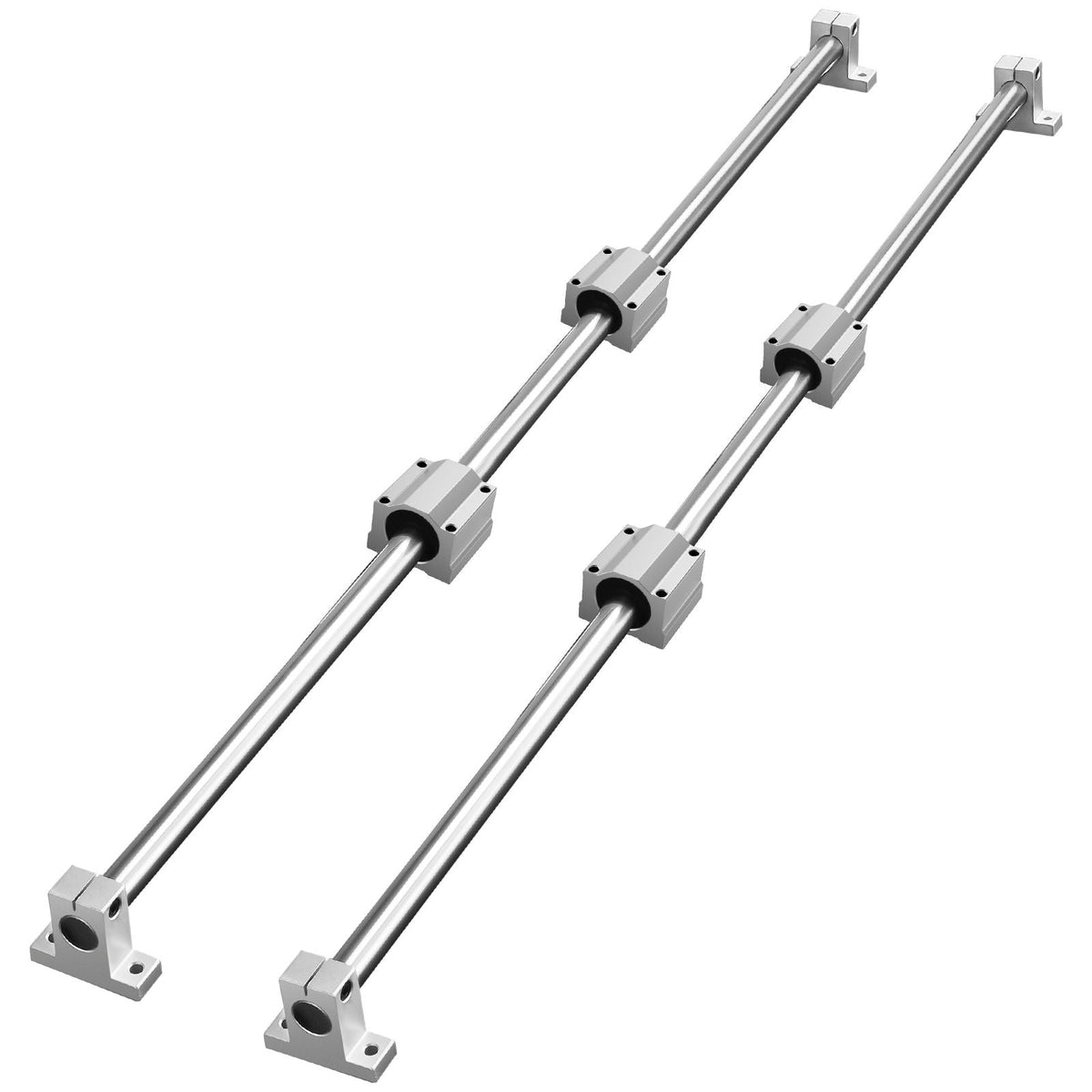 Linear Motion Kit, SFC16 1000mm, Includes 2 Rails of 39.4 inches, 4 SC16 Carriage Blocks, and 4 Support Brackets, Ideal for CNC and Automation Projects
