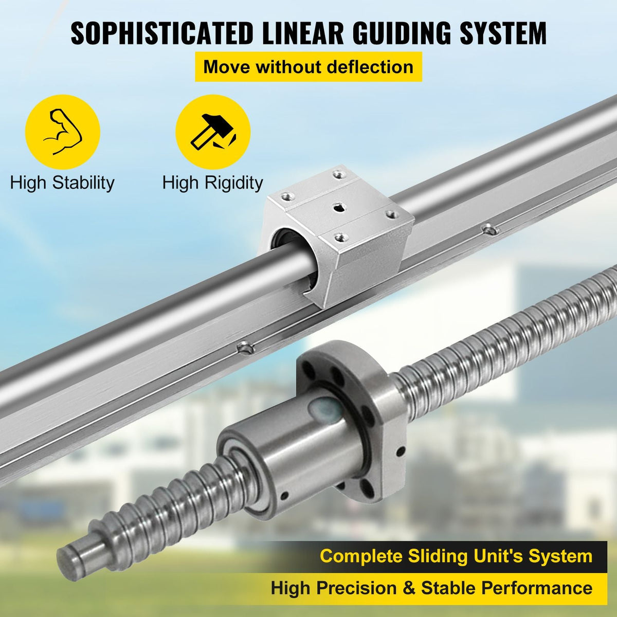 Linear Rail, Ballscrew x 3, RM1605-350mm 650mm 1050mm x 2 Linear Rail Support, 12 CNC Kit Linear Shaft Optical Axis