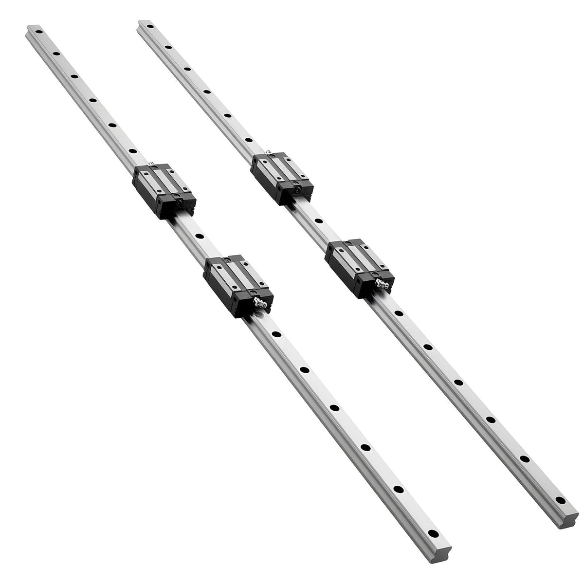 Linear Rail Guide Kit, HGR20, 2Pcs 1000 mm (39.4 inch) Linear Motion Rails and 4Pcs Bearing Slide Blocks, Anti Rust and High Precision Kit, for DIY, CNC Routers, Lathes, Mills, 3D Printers