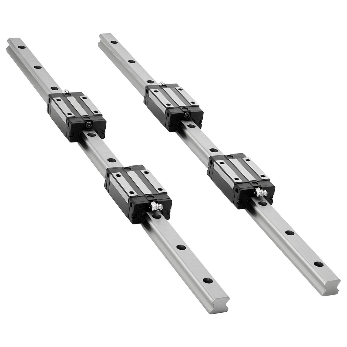 Linear Rail Guide Kit, HGR20, 2PCS 600 mm (23.62 inch) Linear Rails and 1PCS Ball Screw, 4PCS Slide Blocks, with BF12/BK12 End Support, Coupling, and Nut Housing, for DIY CNC Routers Lathes