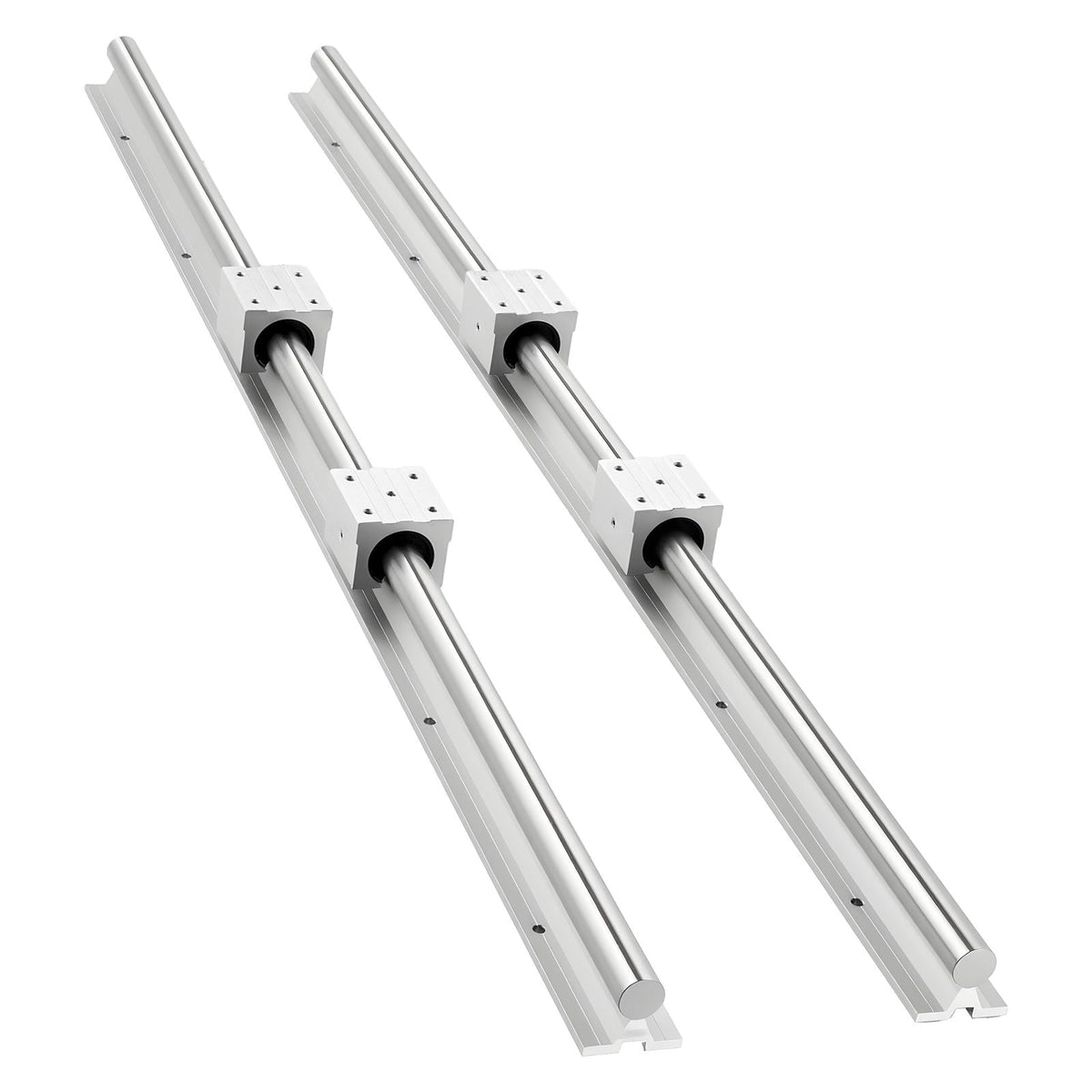 Linear Rail Kit, SBR25, 2Pcs 1200 mm (47.24 inch) Linear Motion Guide Rails and 4Pcs Bearing Slide Blocks, Fully Supported Shaft, for Cutting, Grinding, Milling, Drilling Machines, and More