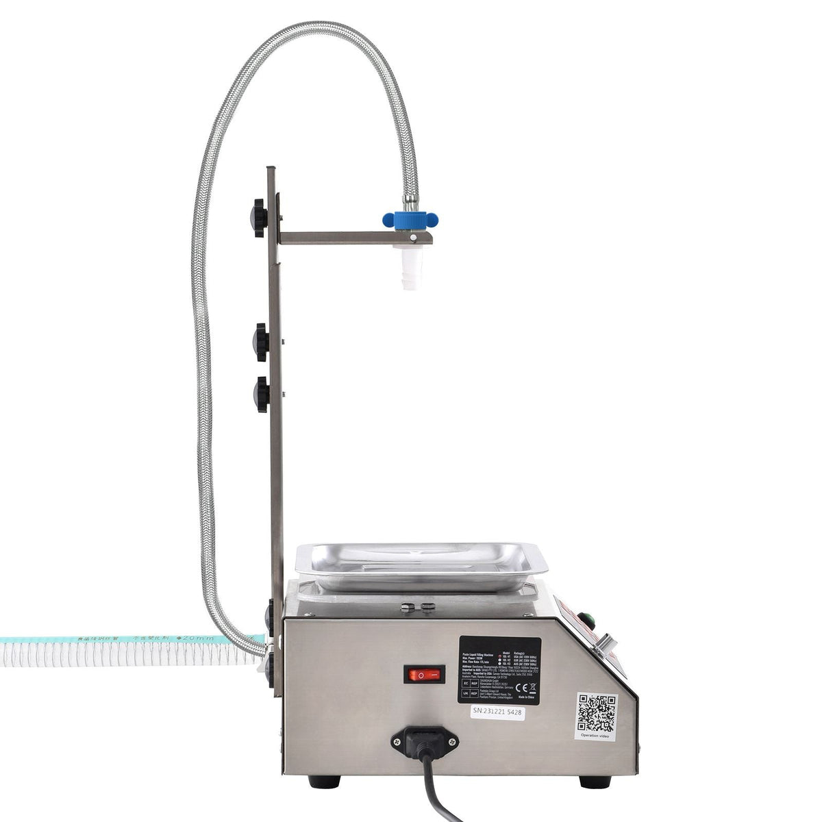 Liquid Filling Machine, 30-15000 g Weighing Capacity, Automatic Bottle Filler Machine Bottling Machine Digital Control for Milk, Water, Oil, Wine, Beverage, Detergent, Shampoo (Single Nozzle)