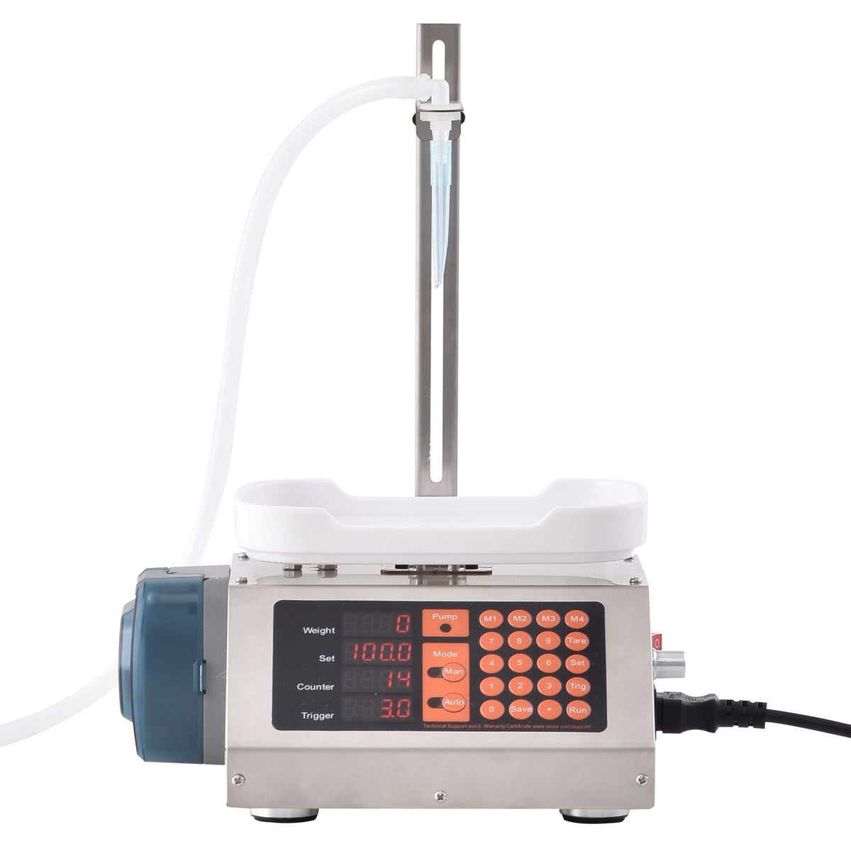 Liquid Filling Machine, 5-300 g Weighing Capacity, Automatic Bottle Filler Machine, Bottling Machine Peristaltic Pump Digital Control for Milk, Water, Wine, Beverage, Soy Sauce (Single Nozzle)
