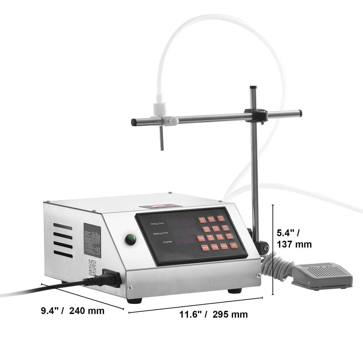 Liquid Filling Machine, 5-650ml Filling Capacity, Automatic Bottle Filler Machine, Bottling Machine Peristaltic Pump Digital Control for Milk, Water, Wine, Beverage, Soy Sauce (Single Nozzle)