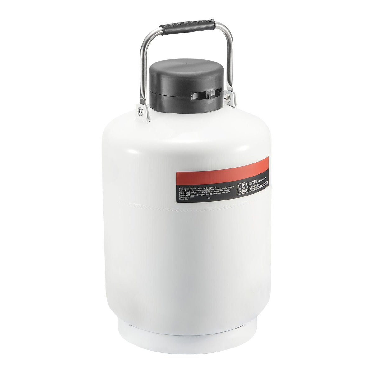 Liquid Nitrogen Tank, 6 L Aluminum Alloy Liquid Nitrogen Container, LN2 Tank Dewar with 6 Canisters and Carry Bag with Straps, Cryogenic Tank for Beauty Industry, Semen Preservation, Scientific