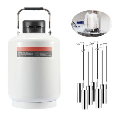 Liquid Nitrogen Tank, 6 L Aluminum Alloy Liquid Nitrogen Container, LN2 Tank Dewar with 6 Canisters and Carry Bag with Straps, Cryogenic Tank for Beauty Industry, Semen Preservation, Scientific