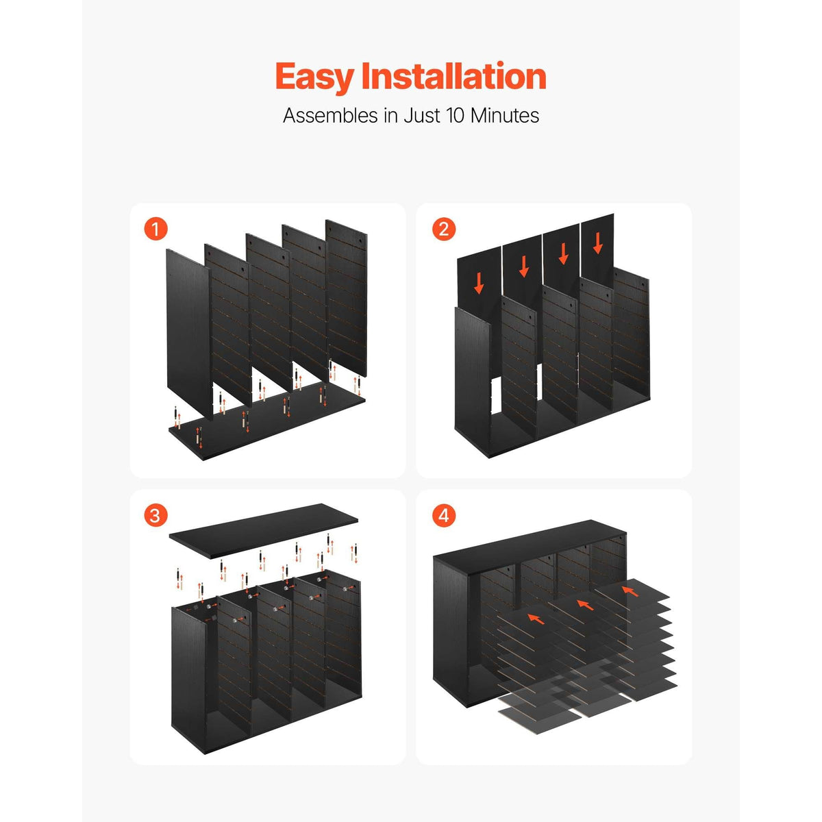 Literature Organizer, 36 Compartments Office Mailbox with Detachable Shelves, Wooden Mailbox Sorter with Particle Board, Countertop Office Home Storage Organizer for File, Document, Paper, Black