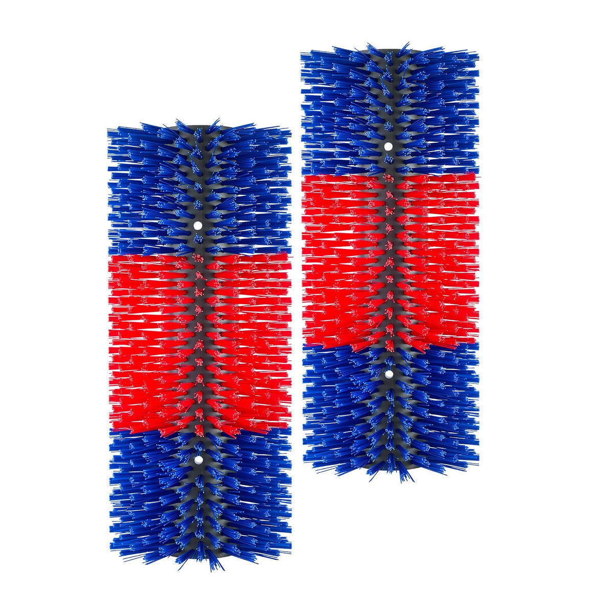 Livestock Scratching Brush, 2PCS Goat Scratcher Brush Post with 8 Screws, 16.9" x 7.5" Cow Scratcher for Back Itch Relief, Massage Grooming Scratch Tool for Horse Cattle Sheep Pig, Blue & Red