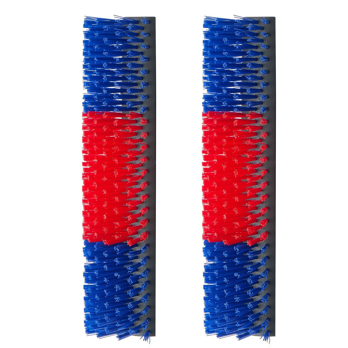 Livestock Scratching Brush, 2PCS Goat Scratcher Brush Post with 8 Screws, 16.9" x 7.5" Cow Scratcher for Back Itch Relief, Massage Grooming Scratch Tool for Horse Cattle Sheep Pig, Blue & Red