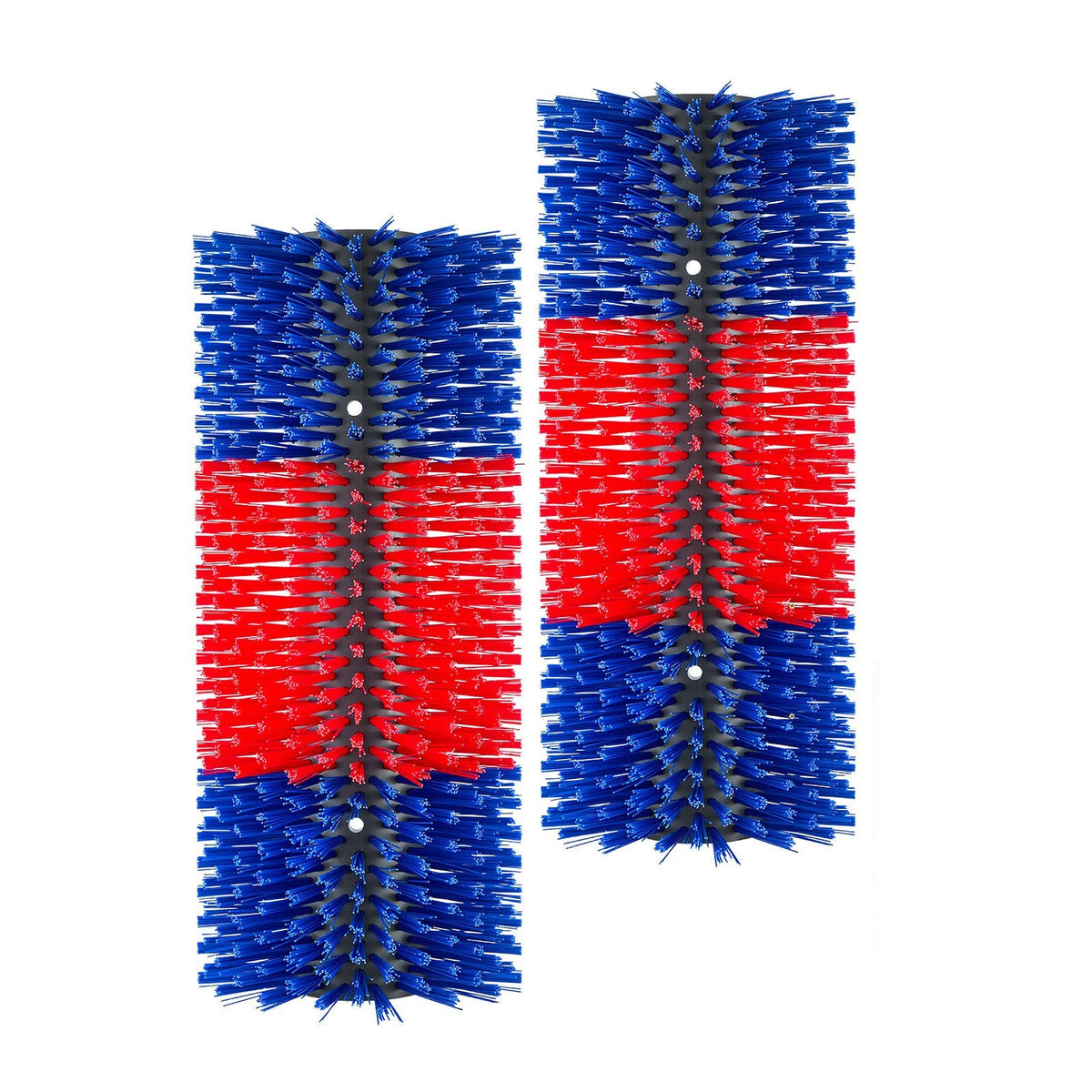 Livestock Scratching Brush, 2PCS Goat Scratcher Brush Post with 8 Screws, 16.9" x 7.5" Cow Scratcher for Back Itch Relief, Massage Grooming Scratch Tool for Horse Cattle Sheep Pig, Blue & Red