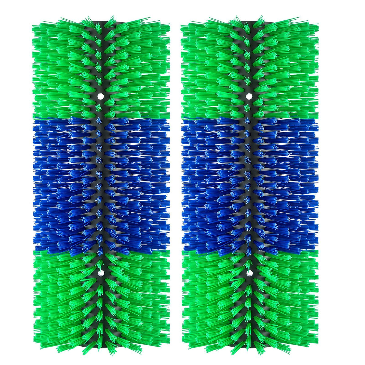 Livestock Scratching Brush, 2PCS Goat Scratcher Brush Post with 8 Screws, 16.9" x 7.5" Cow Scratcher for Back Itch Relief, Massage Grooming Scratch Tool for Horse Cattle Sheep Pig, Green & Blue