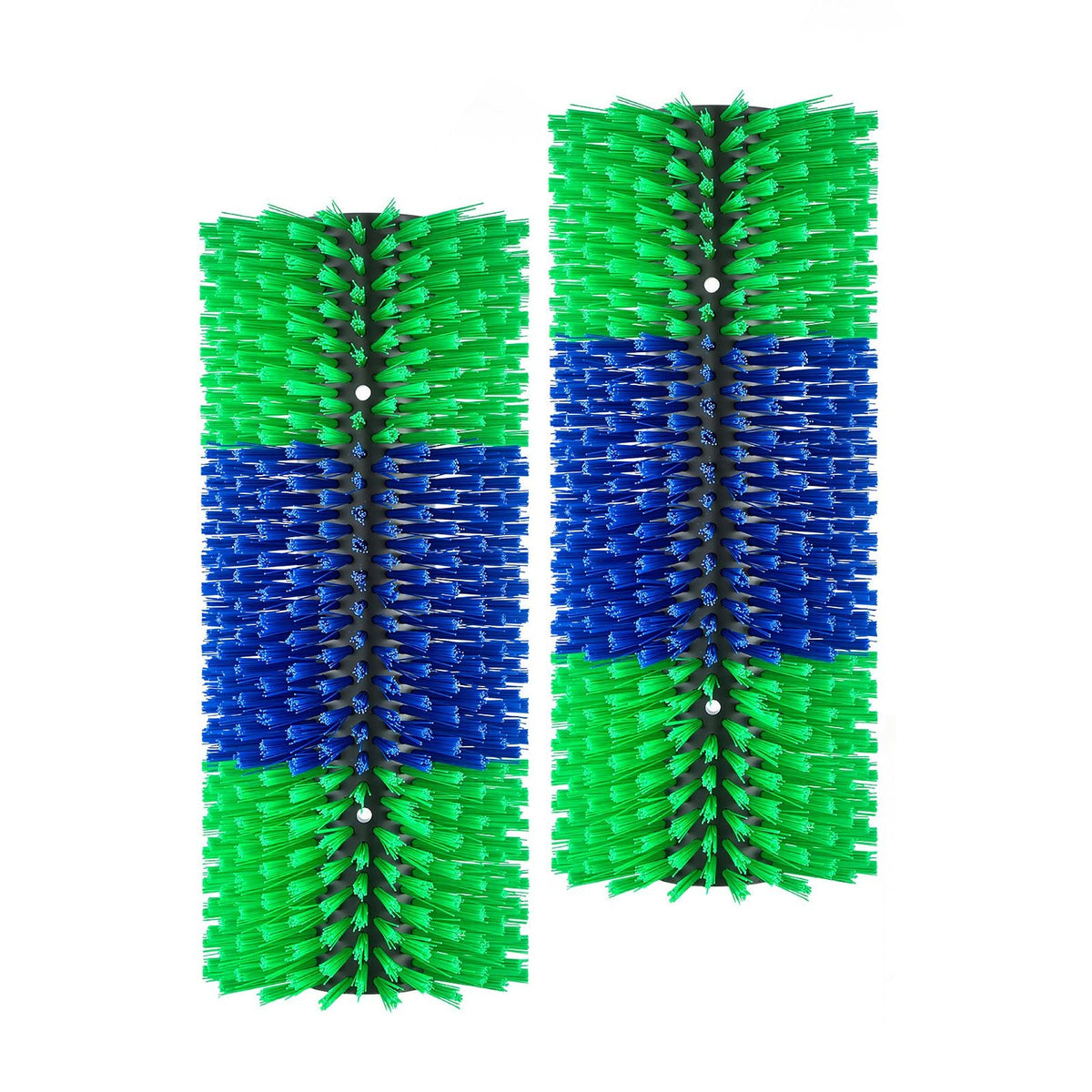 Livestock Scratching Brush, 2PCS Goat Scratcher Brush Post with 8 Screws, 16.9" x 7.5" Cow Scratcher for Back Itch Relief, Massage Grooming Scratch Tool for Horse Cattle Sheep Pig, Green & Blue