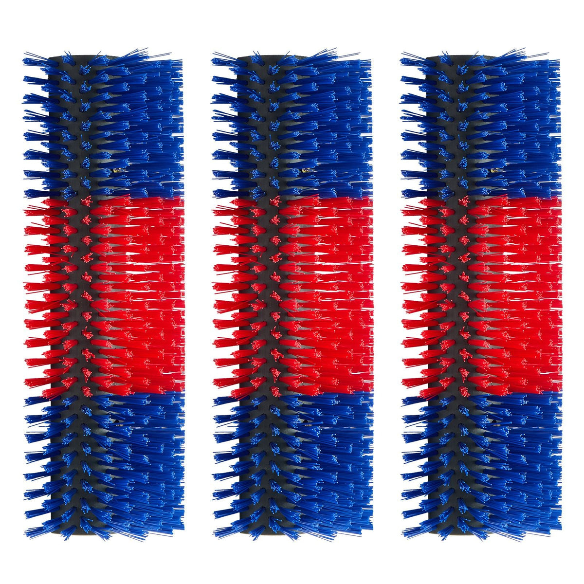 Livestock Scratching Brush, 3PCS Goat Scratcher Brush Post with 12 Screws, 16.9" x 7.5" Cow Scratcher for Back Itch Relief, Massage Grooming Scratch Tool for Horse Cattle Sheep Pig, Blue & Red