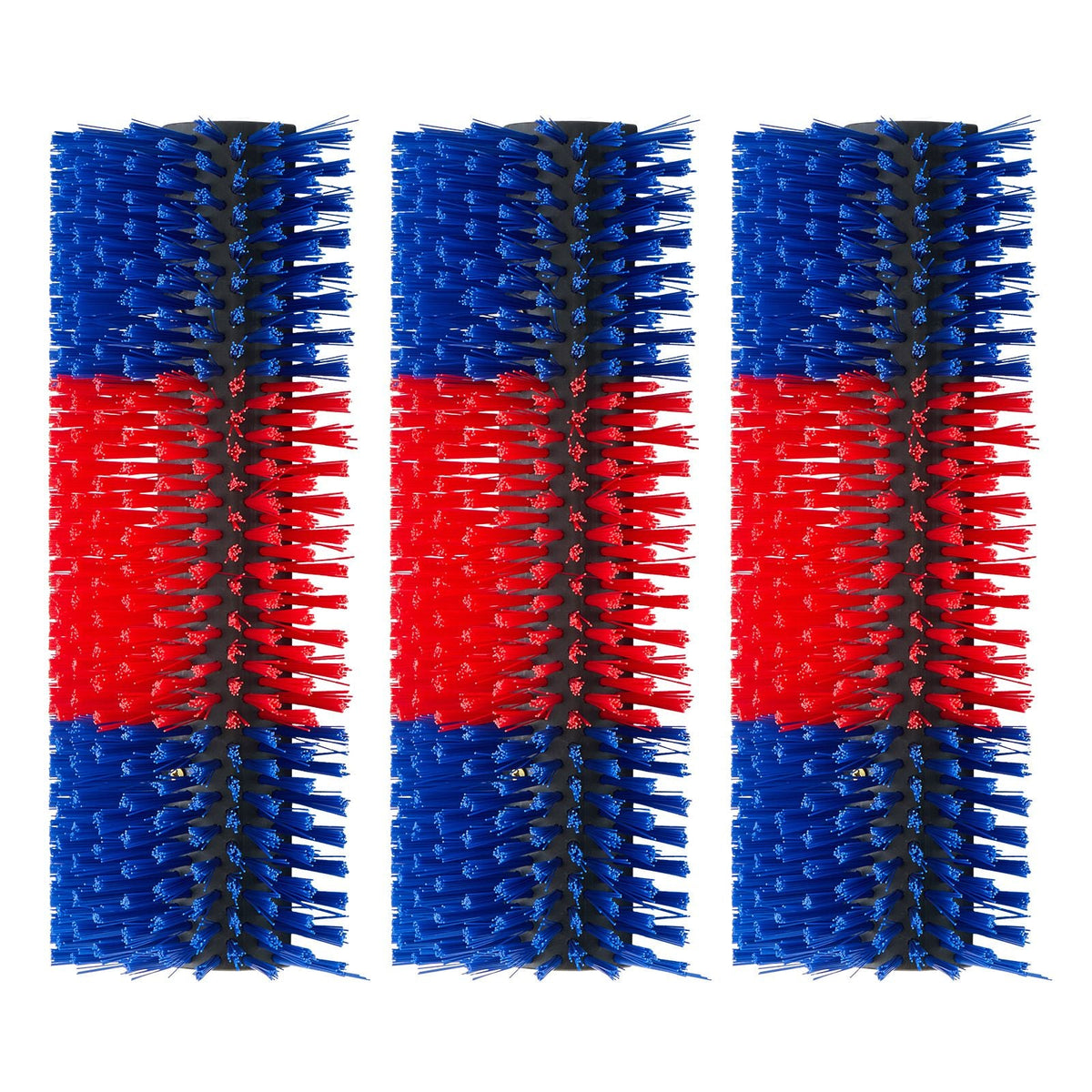 Livestock Scratching Brush, 3PCS Goat Scratcher Brush Post with 12 Screws, 16.9" x 7.5" Cow Scratcher for Back Itch Relief, Massage Grooming Scratch Tool for Horse Cattle Sheep Pig, Blue & Red
