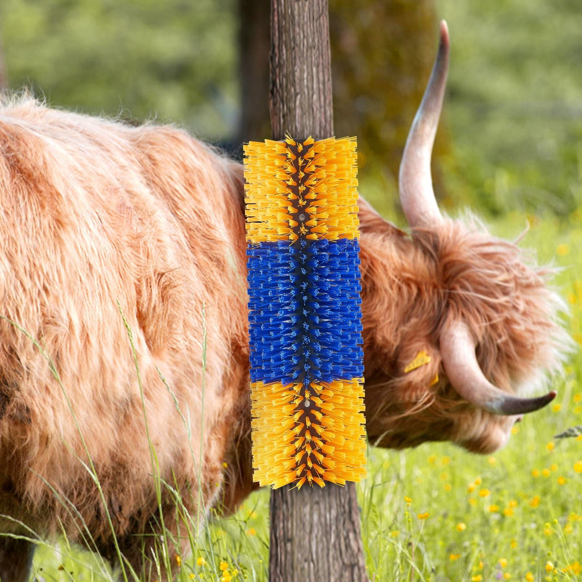 Livestock Scratching Brush, 4 Pcs Horse Brush with 8 Screws, 20 x 7.5 in Cow Scratcher, for Back Itch Relief & Keep Cleaning, Grooming & Scratching Post Brush for Horse, Pig, Cattle Supplies