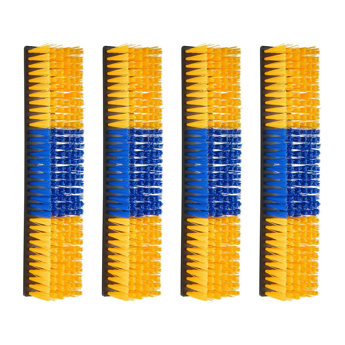 Livestock Scratching Brush, 4PCS Goat Scratcher Brush Post with 16 Screws, 16.9"x3.9" Cow Scratcher for Back Itch Relief, Massage Grooming Scratch Tool for Horse Cattle Sheep Pig, Yellow & Blue