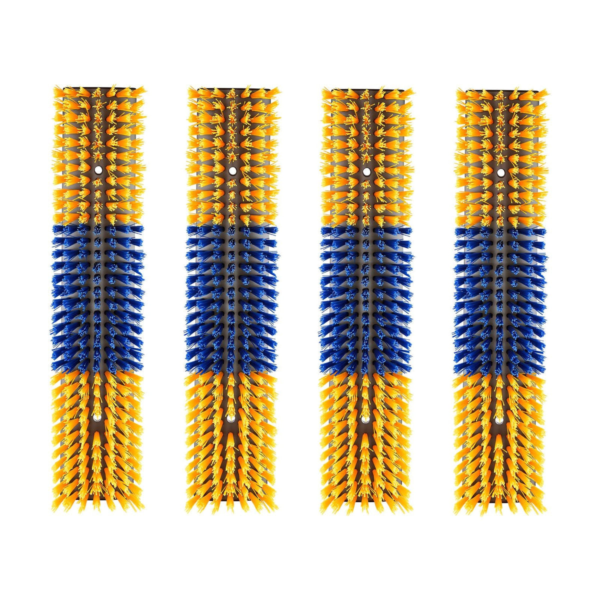 Livestock Scratching Brush, 4PCS Goat Scratcher Brush Post with 16 Screws, 16.9"x3.9" Cow Scratcher for Back Itch Relief, Massage Grooming Scratch Tool for Horse Cattle Sheep Pig, Yellow & Blue
