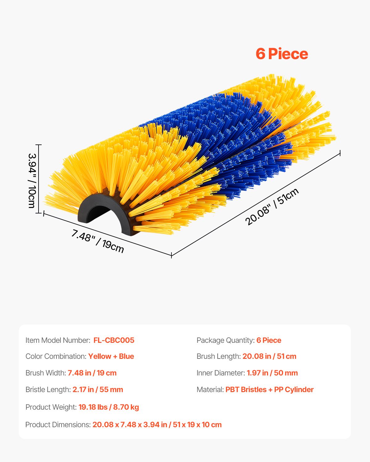 Livestock Scratching Brush, 6 Pcs Horse Brush with 12 Screws, 20 x 7.5 in Cow Scratcher, for Back Itch Relief & Keep Cleaning, Grooming & Scratching Post Brush for Horse, Pig, Cattle Supplies