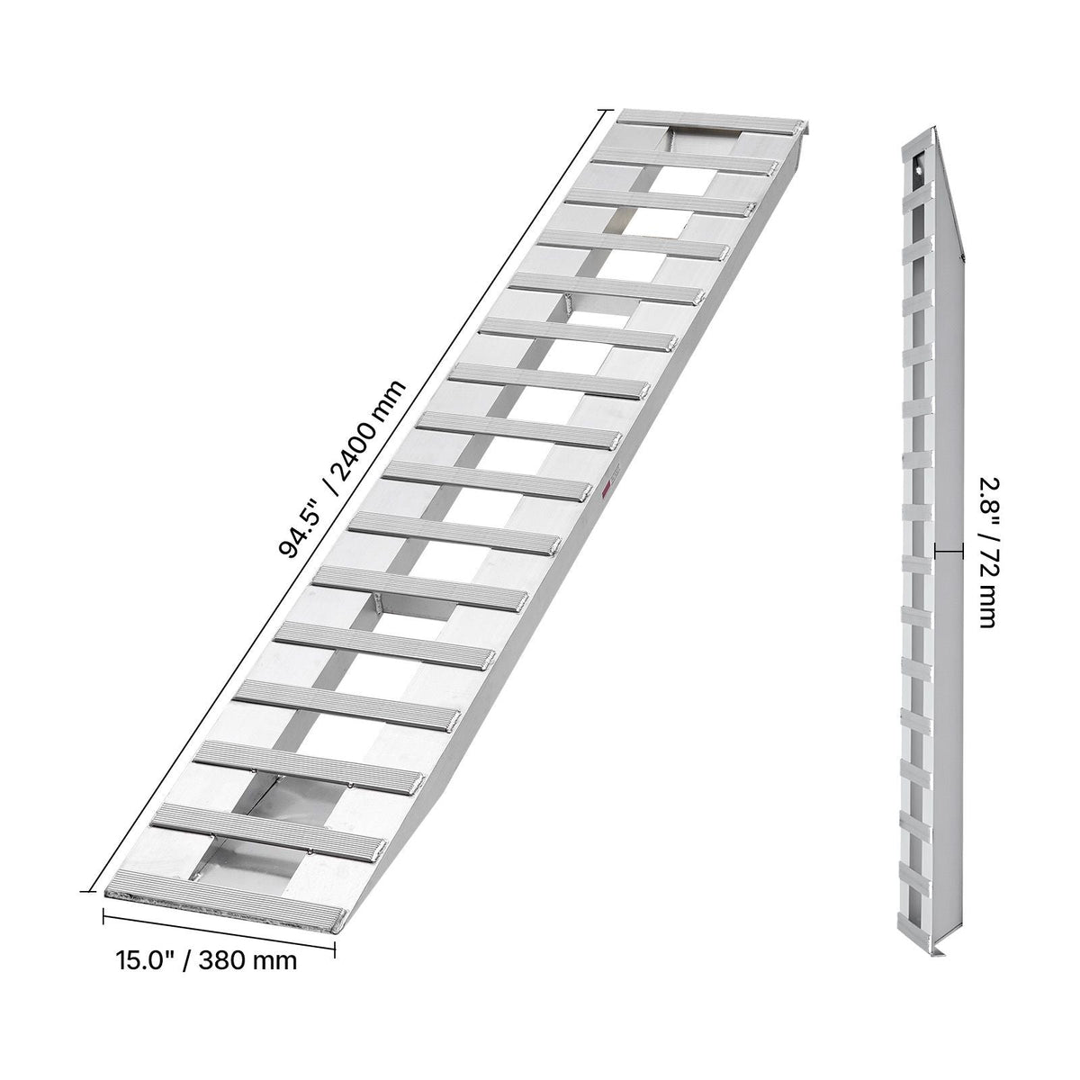 Loading Ramps, 2 Pcs 94 x 15 in, Durable Aluminum and Heavy-Duty Trailer Ramp Set with 16 Anti-Slip Plates, 6000 Lbs Combined Capacity, for Carts, Farm Tractors, ATVs, Lawn Mowers, Motorcycles