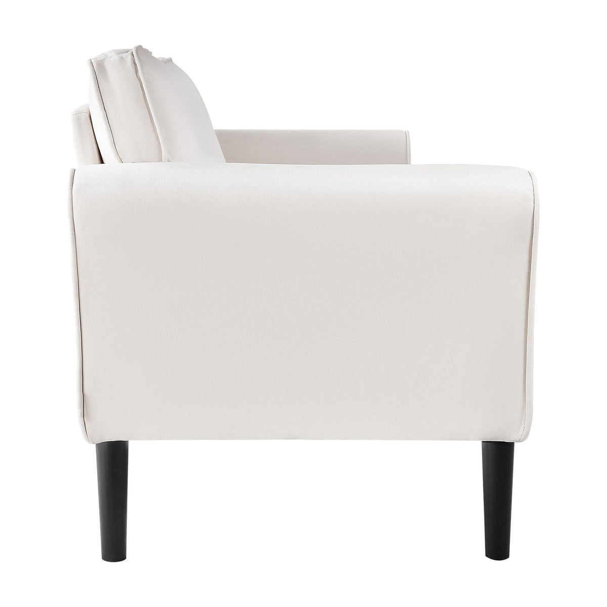 Loveseat Sofa, 69-Inch Small Sofa Couch for Living Room, Velvet Fabric 2-Seats Couch with Sinuous Spring, Soft Cushions and Sturdy Frame, Comfy Loveseat for Bedroom, Office or Apartment, White