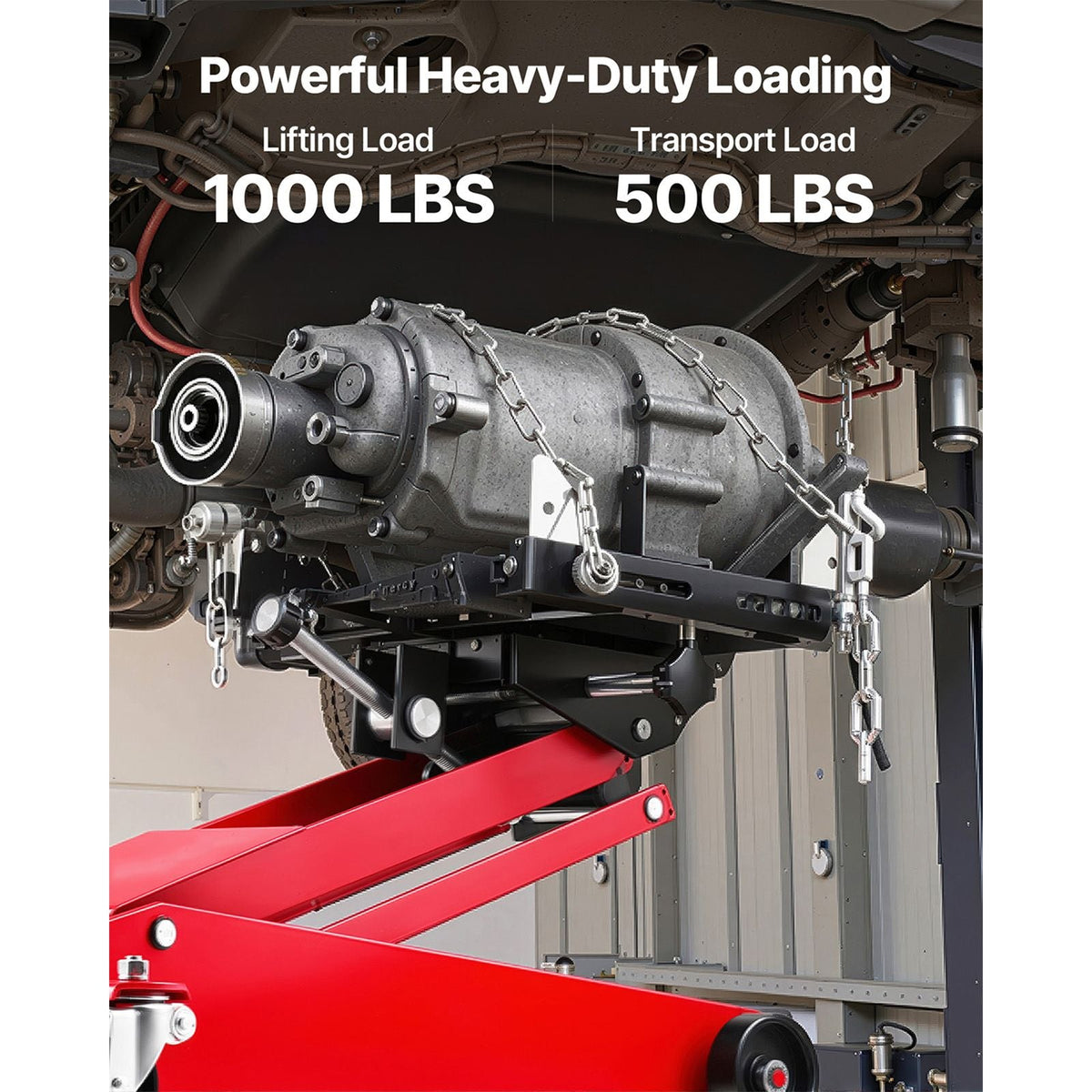 Low Profile Floor Jack, 1000 lbs / 0.45 Ton Lifting Capacity Telescoping Transmission Floor Jack, 6.3-25.2 in Lifting Height, 360° Swivel Front wheels, Heavy-Duty Lift Hoist for Garage/Shop