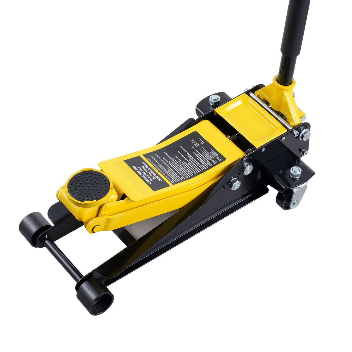 Low Profile Floor Jack 2 Ton (4400 lbs), Heavy Duty Iron Hydraulic Racing Floor Jack, Hydraulic Car Jack, Dual Piston Quick Lift Pump, 3"-18.5" Height Lifting Range (Yellow)