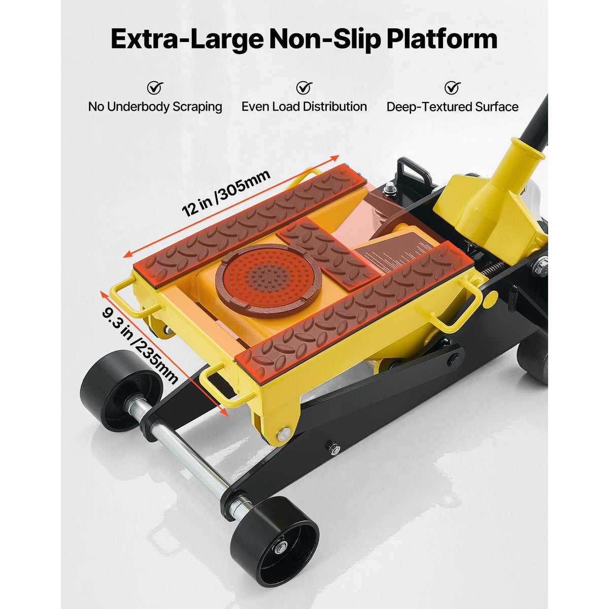 Low Profile Floor Jack, 2 Ton (4409 lbs) Capacity, Steel Racing Floor Jack with Single Piston Quick Lift Pump, Hydraulic Trolley Car Lift for Cars, Motorcycles, ATVs, Lifting Range 5.7"-17"