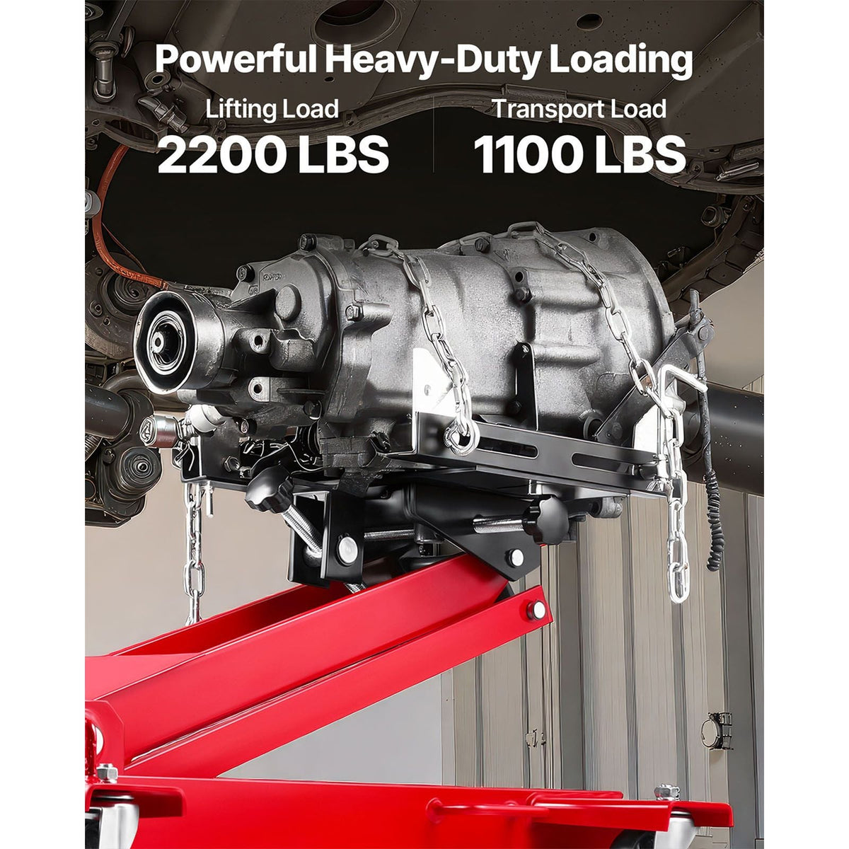 Low Profile Floor Jack, 2200 lbs / 1 Ton Lifting Capacity Telescoping Transmission Floor Jack, 7.28-27.6 in Lifting Height, Flexible 360° Swivel wheels, Heavy-Duty Lift Hoist for Garage/Shop