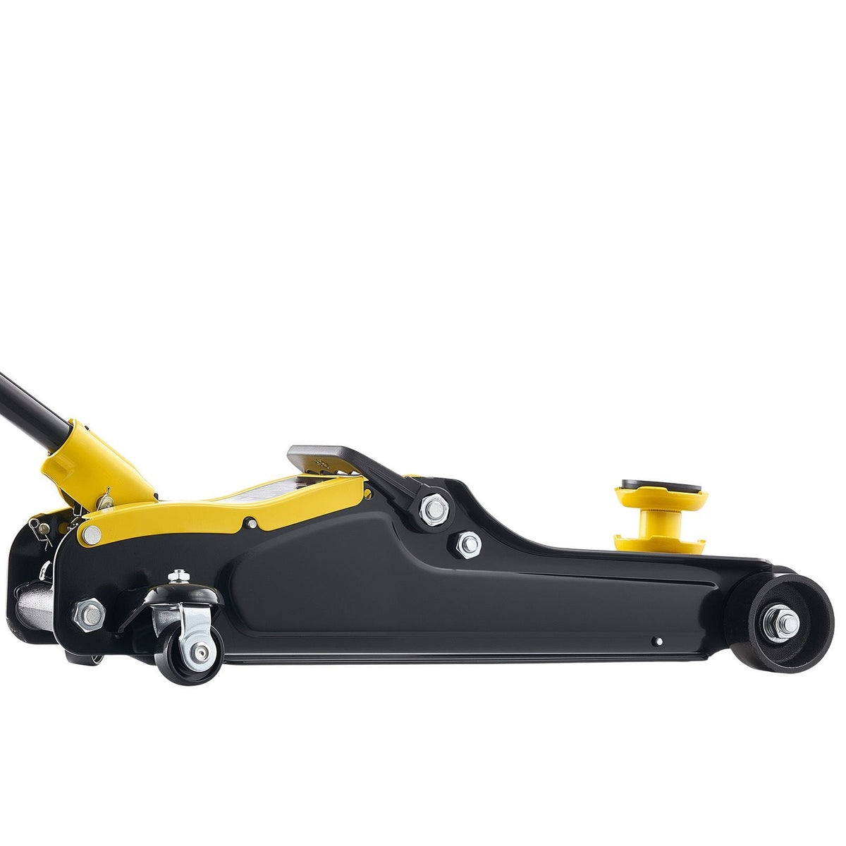 Low Profile Floor Jack, 2.5 Ton (5512 lbs) Capacity, Steel Racing Floor Jack with Single Piston Quick Lift Pump & Raised Saddle, Hydraulic Trolley Car Lift for SUVs, Lifting Range 3.3"-13.8"