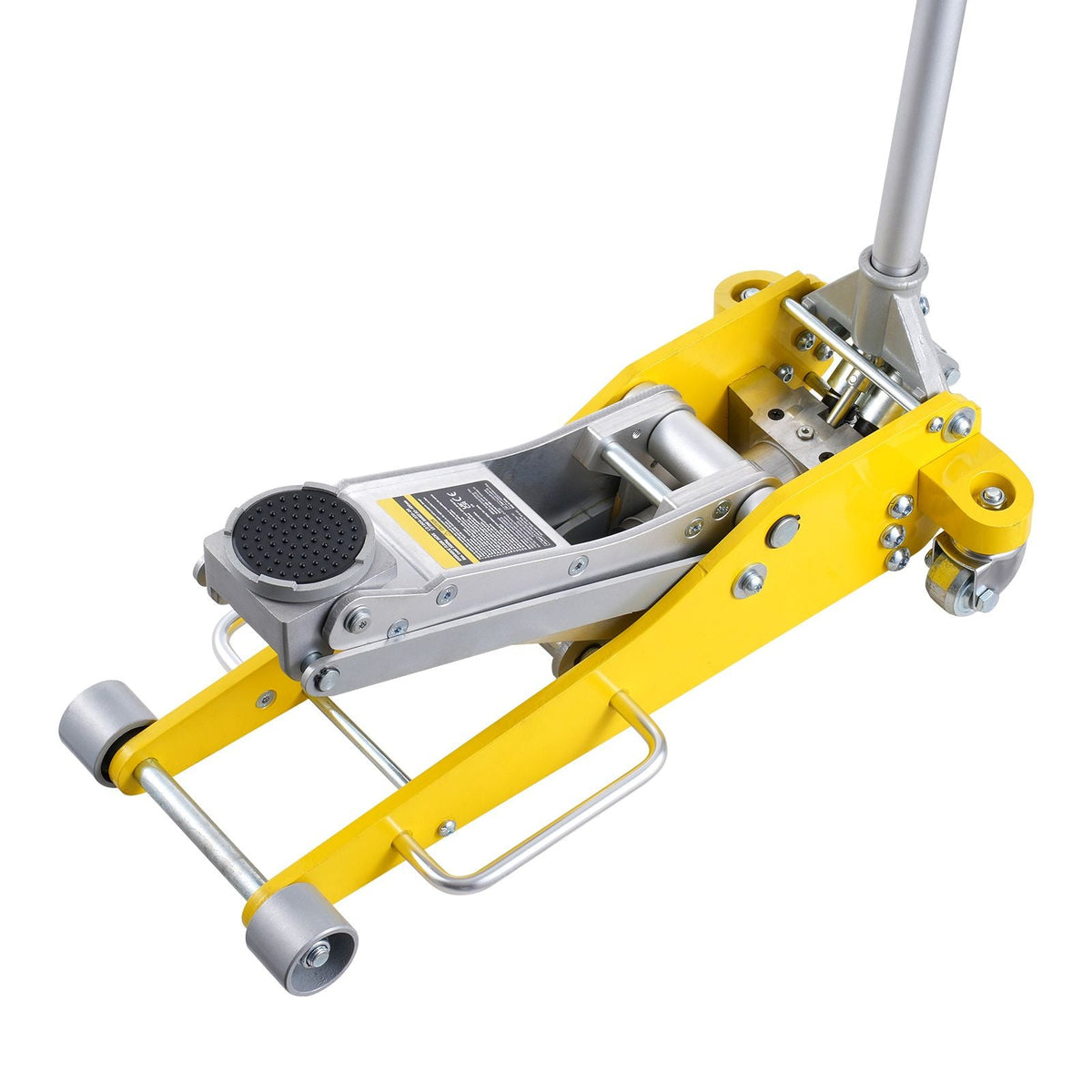 Low Profile Floor Jack 3 Ton (6600 lbs), Heavy Duty Aluminum Hydraulic Racing Floor Jack, Hydraulic Car Jack, Dual Piston Quick Lift Pump, 3.7"-18.3" Height Lifting Range (Yellow)