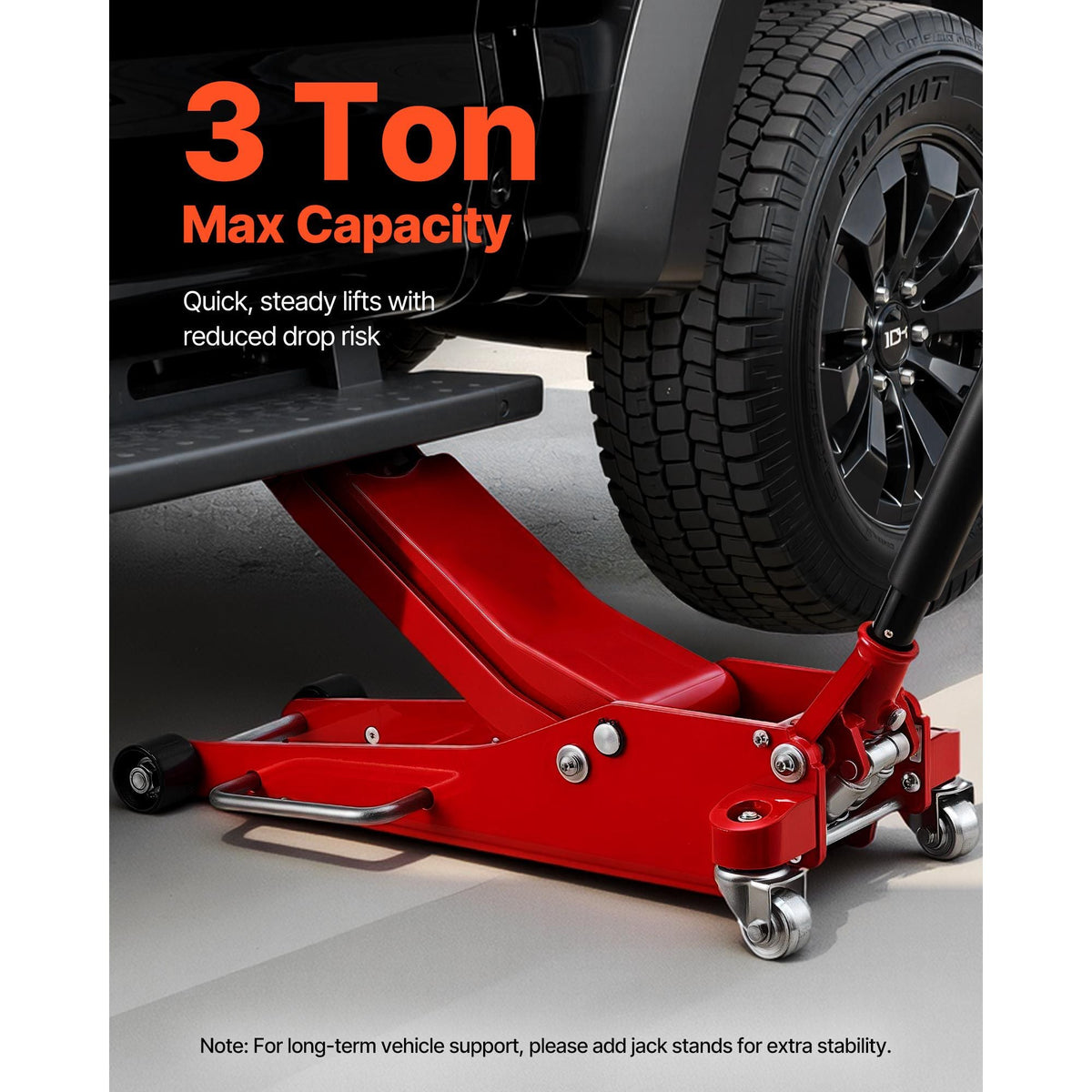 Low Profile Floor Jack, 3 Ton (6614 lbs) Capacity, Aluminum Racing Floor Jack with Dual Pistons Quick Lift Pump, Hydraulic Trolley Car Lift for Sports Car, SUV, Pickup, Lifting Range 3.3"-20.3"