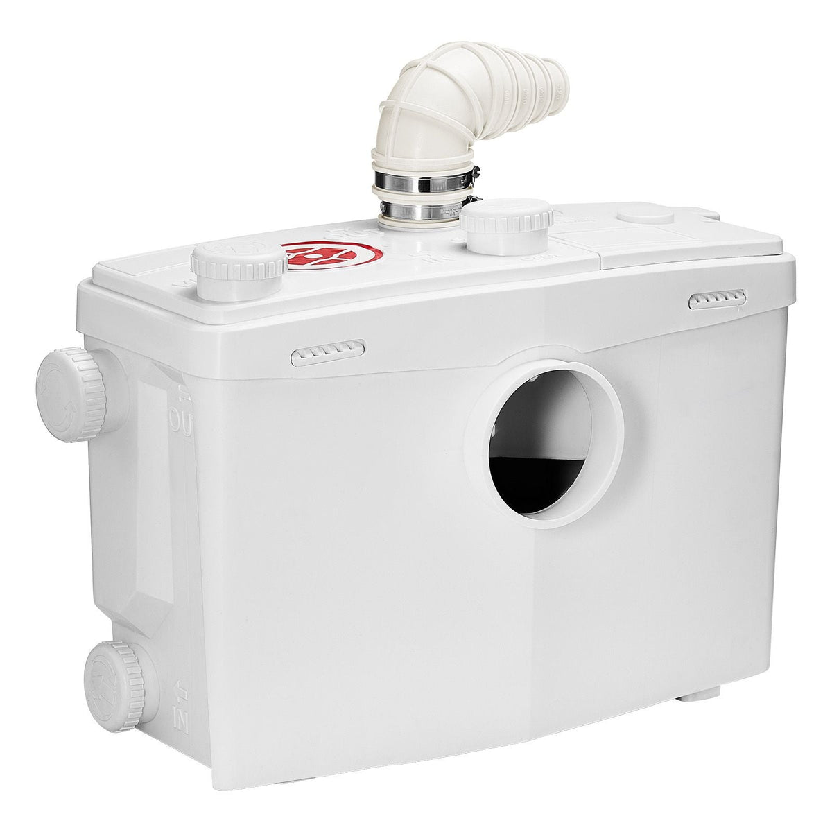 Macerator Pump, 1200W, 48 GPM Flow, 33 ft/10 m Head, Macerator Sewerage Toilet Pump with 4 Water Inlets, Waste Water Disposal Upflush Machine for Toilet, Basement, Shower, Sink, Laundry, Bathtub