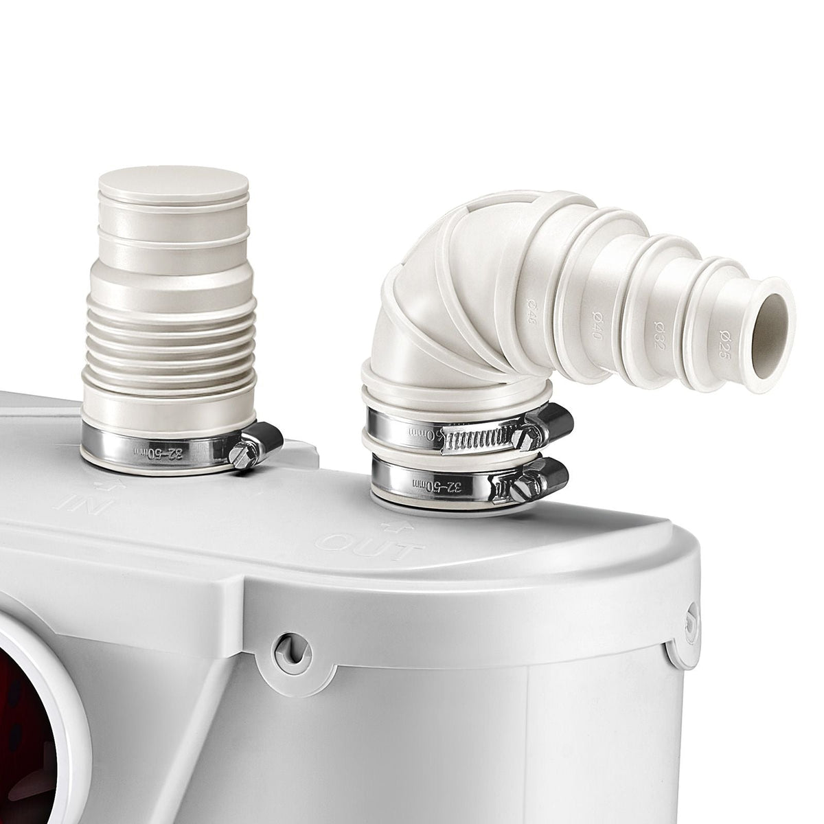 Macerator Pump, 500W, 29 GPM Flow, 26 ft/8 m Head, Macerator Sewerage Toilet Pump with 4 Water Inlets, Waste Water Disposal Upflush Machine for Toilet, Basement, Shower, Sink, Laundry, Bathtub