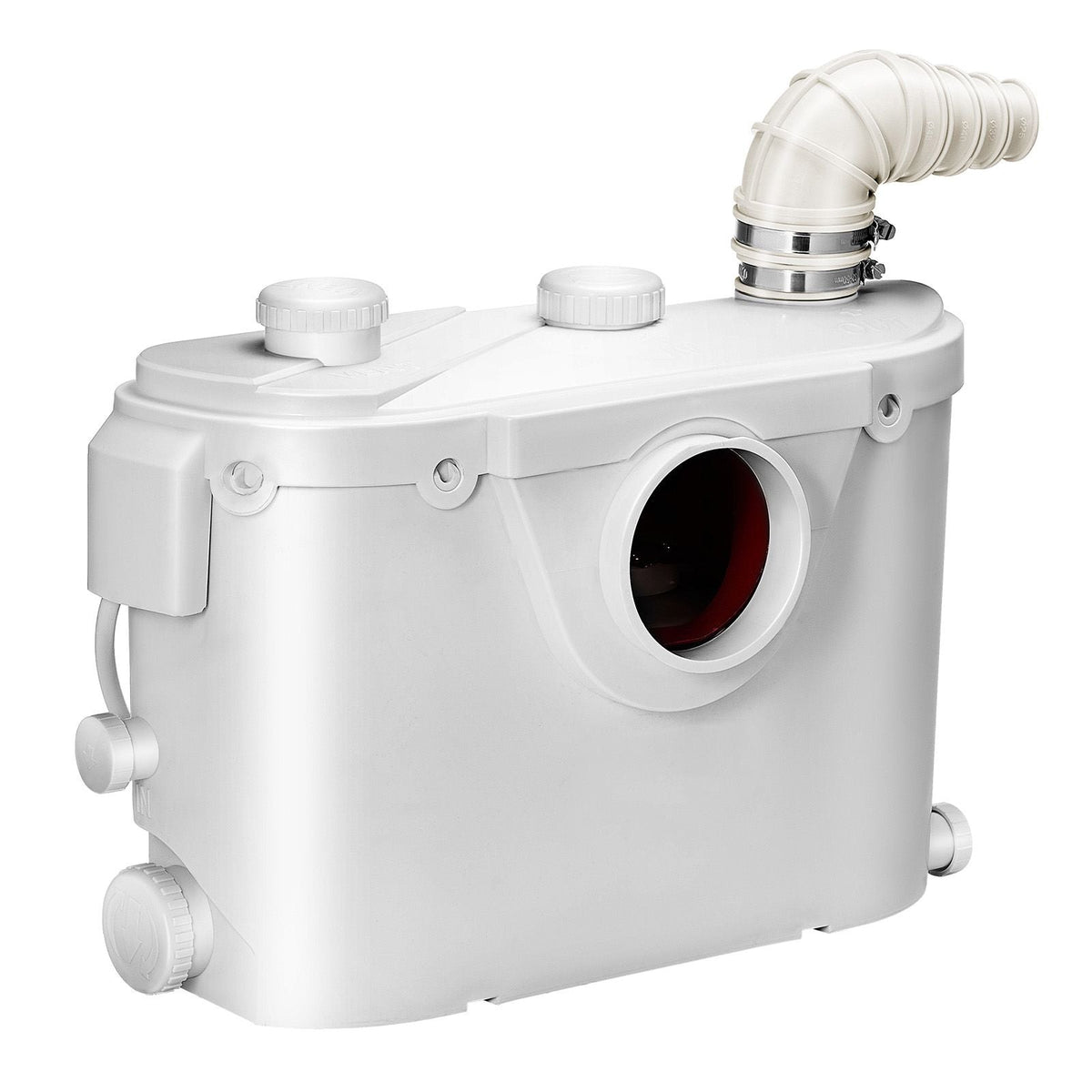 Macerator Pump, 500W, 29 GPM Flow, 26 ft/8 m Head, Macerator Sewerage Toilet Pump with 4 Water Inlets, Waste Water Disposal Upflush Machine for Toilet, Basement, Shower, Sink, Laundry, Bathtub