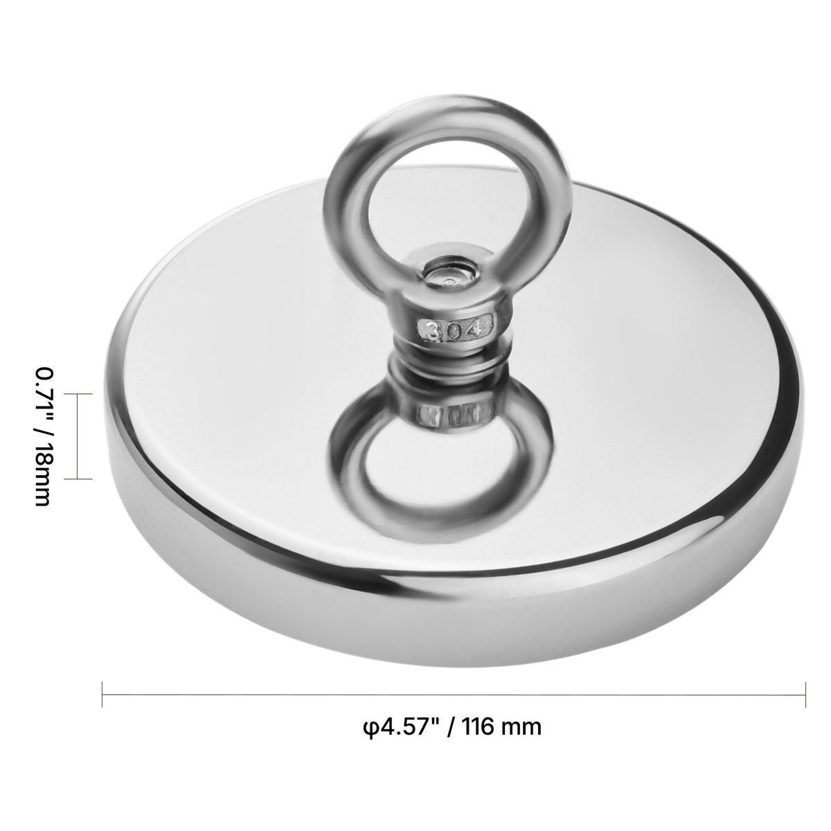 Magnet Fishing Kit, 1300 LBS/590 Kg Single-Sided Pulling Force Strong Magnet Fishing Kit, Rare Earth Neodymium Magnetic Fishing Kit Includes Grappling Hook, Heavy Duty Rope, Gloves and Eyebolt