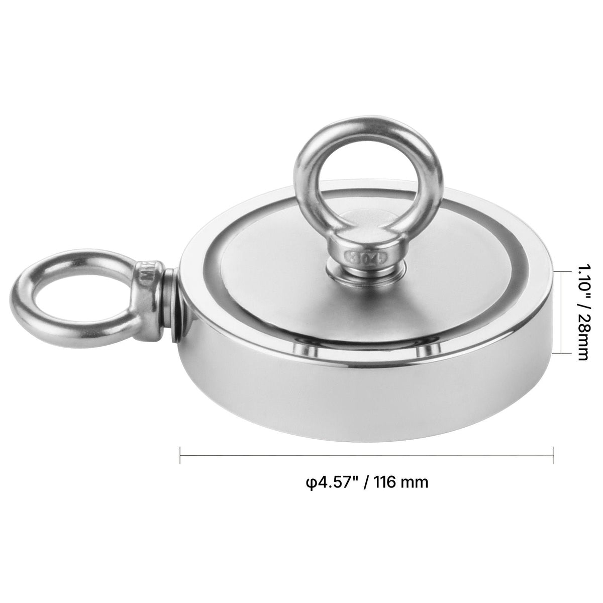 Magnet Fishing Kit, 2000 LBS/907 Kg Double-Sided Pulling Force Strong Magnet Fishing Kit, Rare Earth Neodymium Magnetic Fishing Kit Includes Grappling Hook, Heavy Duty Rope, Gloves and Eyebolt