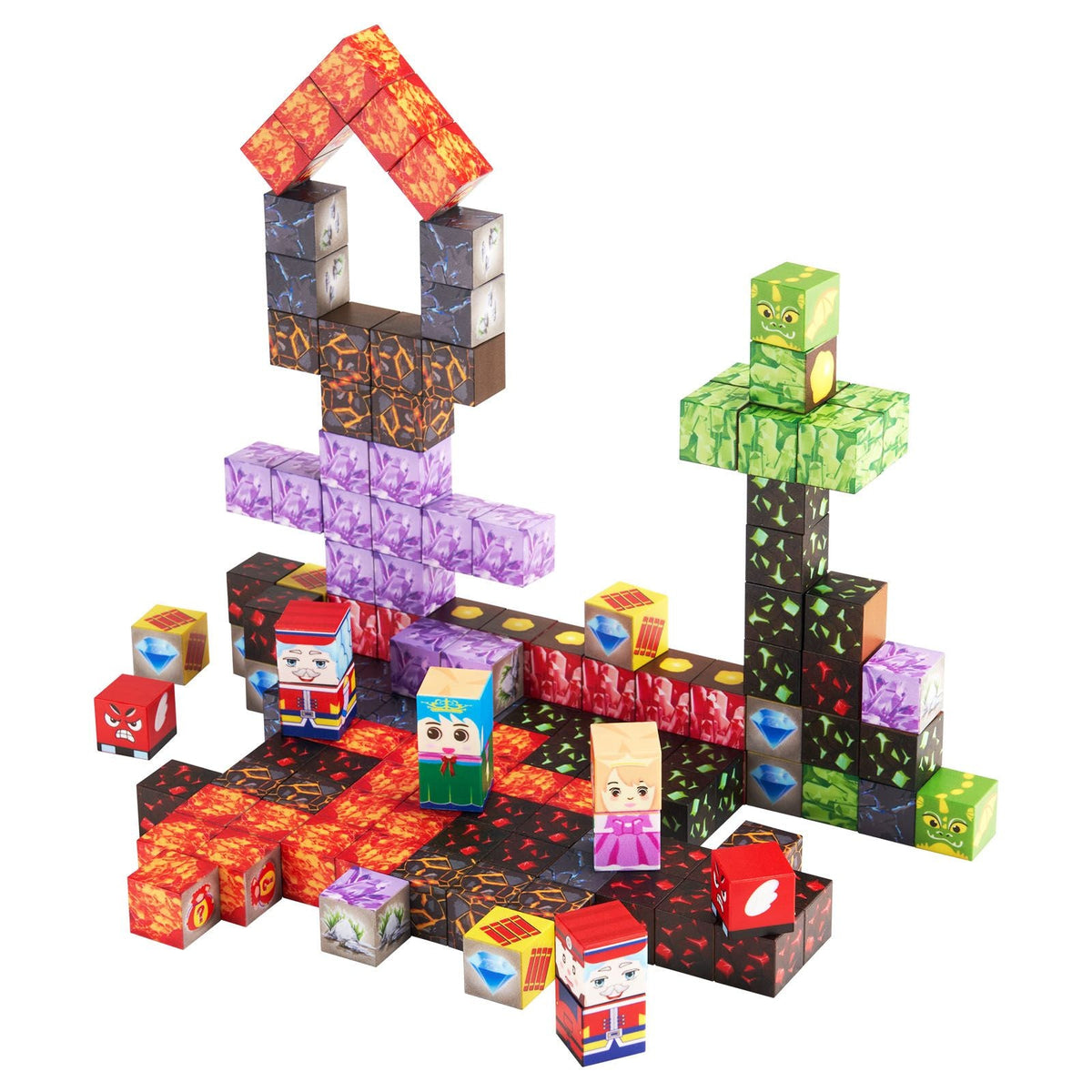 Magnetic Blocks, 100 PCS Dark Castle Set, Magnetic Building Cubes for Kids, STEM Montessori Sensory Toys for Christmas Birthday Gift, Construction Stacking Toy for 3+ Years Old Boys & Girls