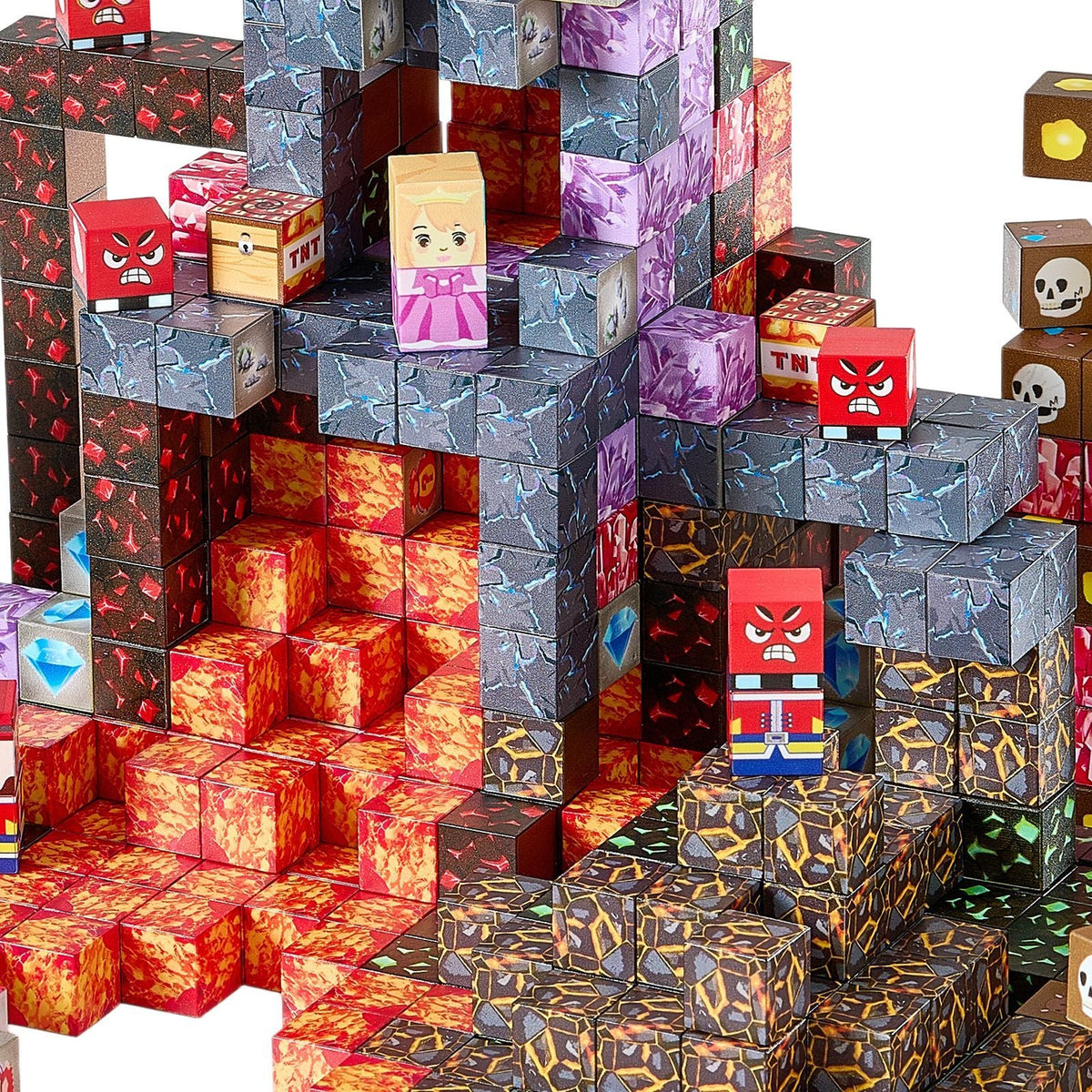 Magnetic Blocks, 150 PCS Dark Castle Set, Magnetic Building Cubes for Kids, STEM Montessori Sensory Toys for Christmas Birthday Gift, Construction Stacking Toy for 3+ Years Old Boys & Girls