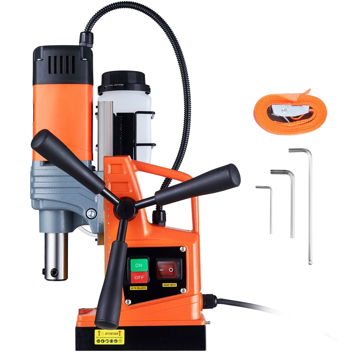Magnetic Drill, 1300W Motor 1.6 in Boring Diameter, 2810 lbf Portable Electric Mag Drill Press, 810 RPM No-Load Speed, Drilling Machine for Metal Surface, Industrial and Home Improvement