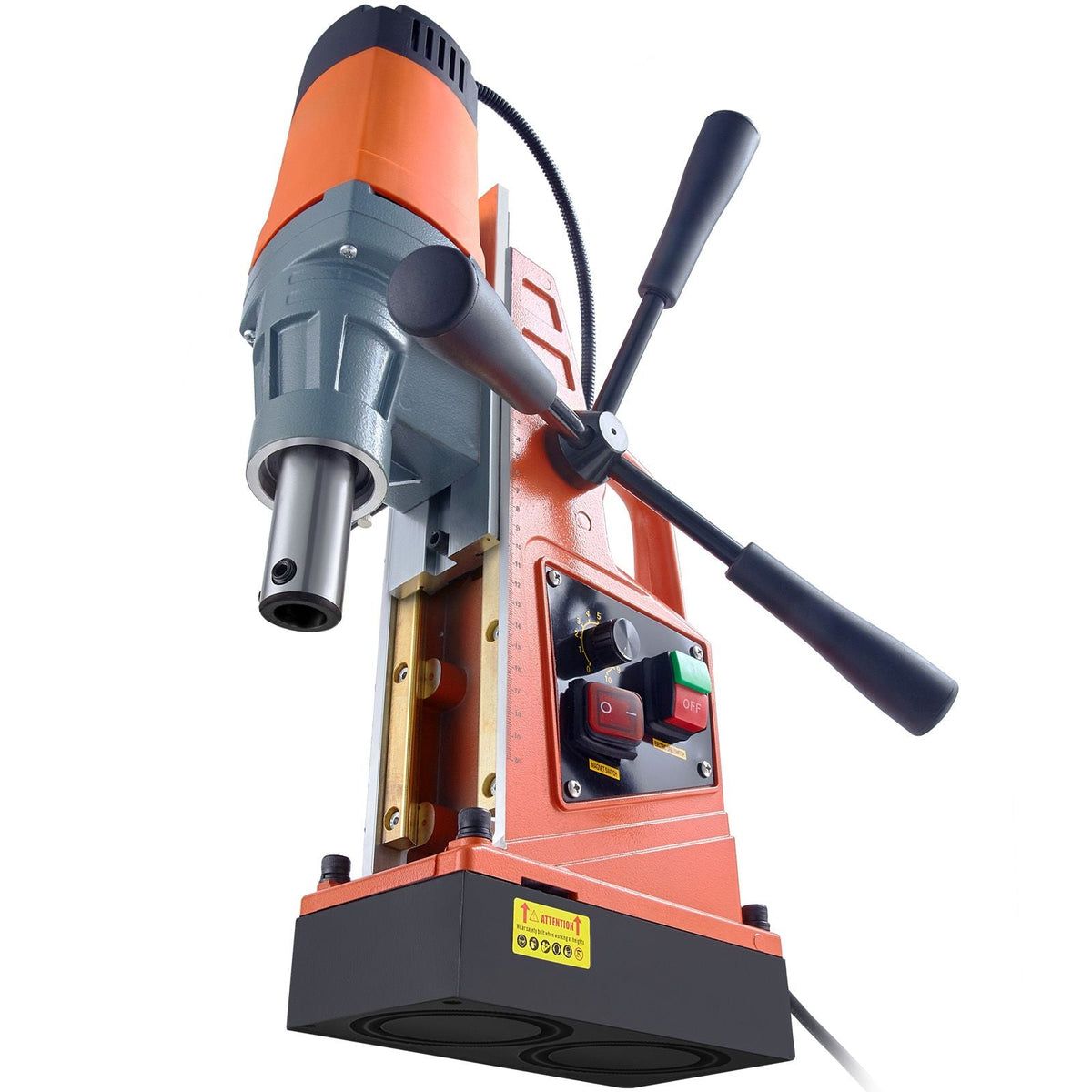 Magnetic Drill, 1550W Motor 2 in Boring Diameter, 2922 lbf Portable Electric Mag Drill Press, 0-500 RPM Variable Speed, Drilling Machine for Metal Surface, Industrial and Home Improvement