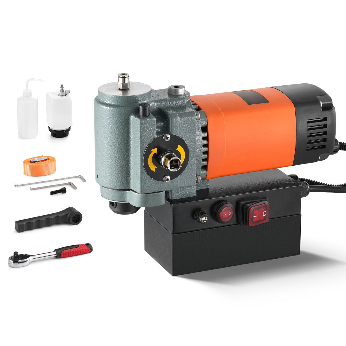 Magnetic Drill Press, 1300W Low Profile Mag Drill, Light Weight Portable Mag Drilling Machine with Cooling Device and Overload Protection, Mag Press for Equipment Installation, Industrial