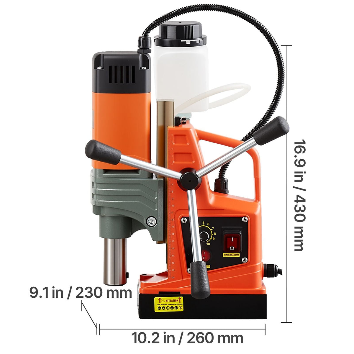 Magnetic Drill Press, 1400 W, 2 in Boring Diameter, 2810 lbf Power Portable Mag Drill Press, 0–800 RPM Adjustable Speed, with Weldon Shank, for Metal Surface, Industrial and Home Improvement