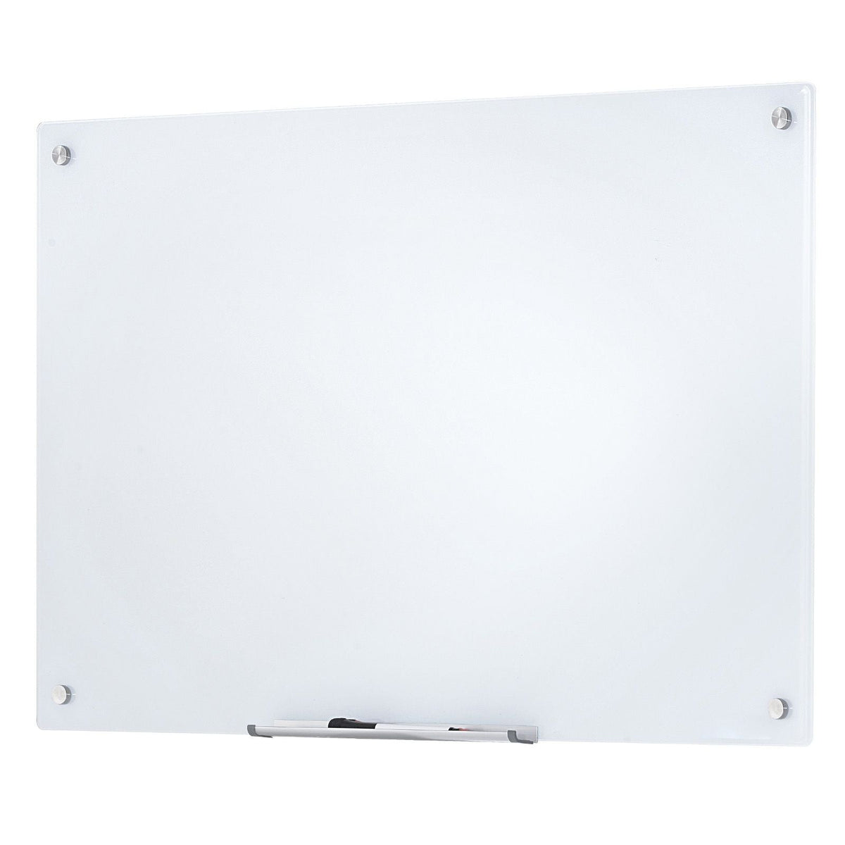 Magnetic Glass Whiteboard, Dry Erase Board 36"x24", Wall-Mounted Large White Glassboard Frameless, with Marker Tray, an Eraser and 2 Markers, White
