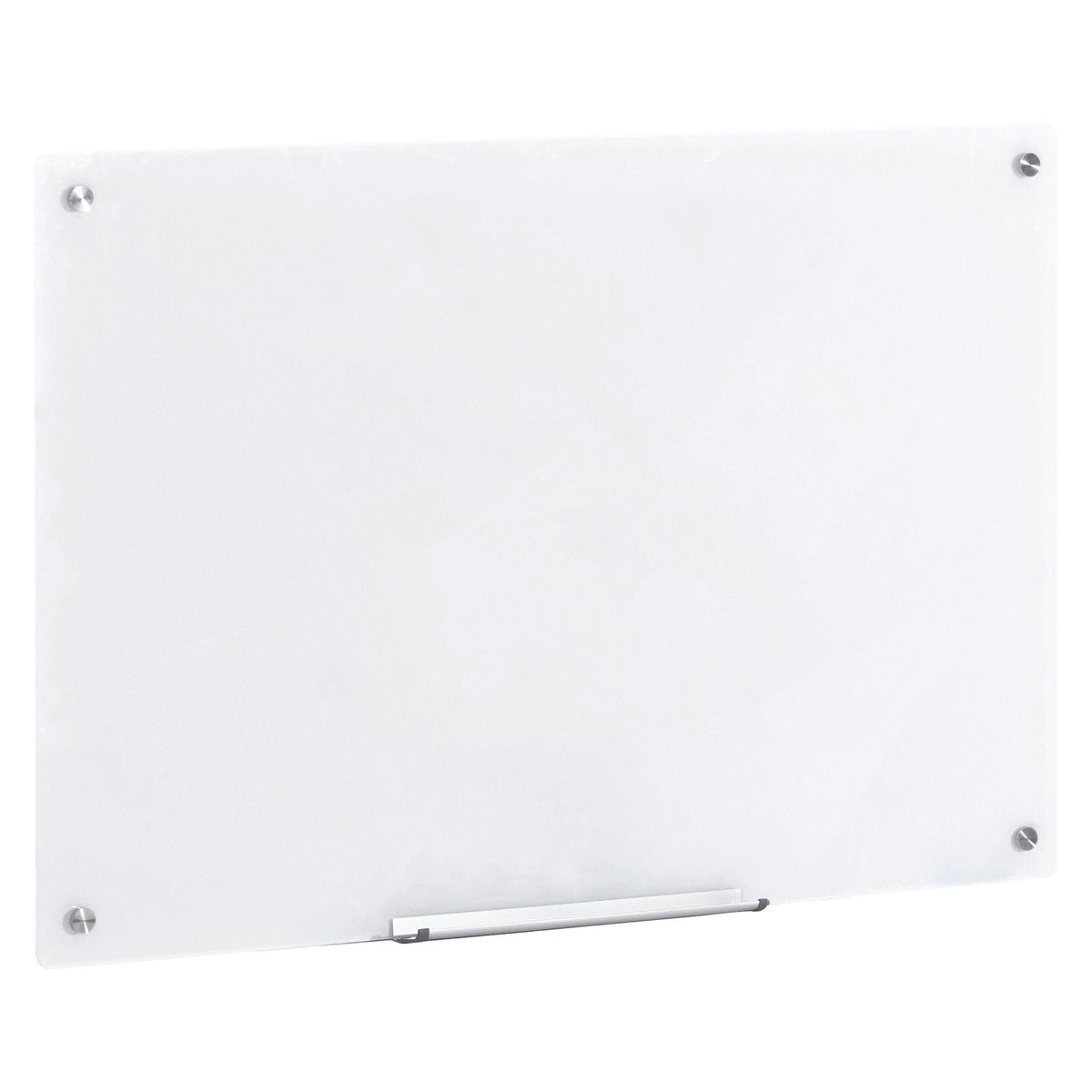 Magnetic Glass Whiteboard, Dry Erase Board 36"x24", Wall-Mounted Large White Glassboard Frameless, with Marker Tray, an Eraser and 2 Markers, White