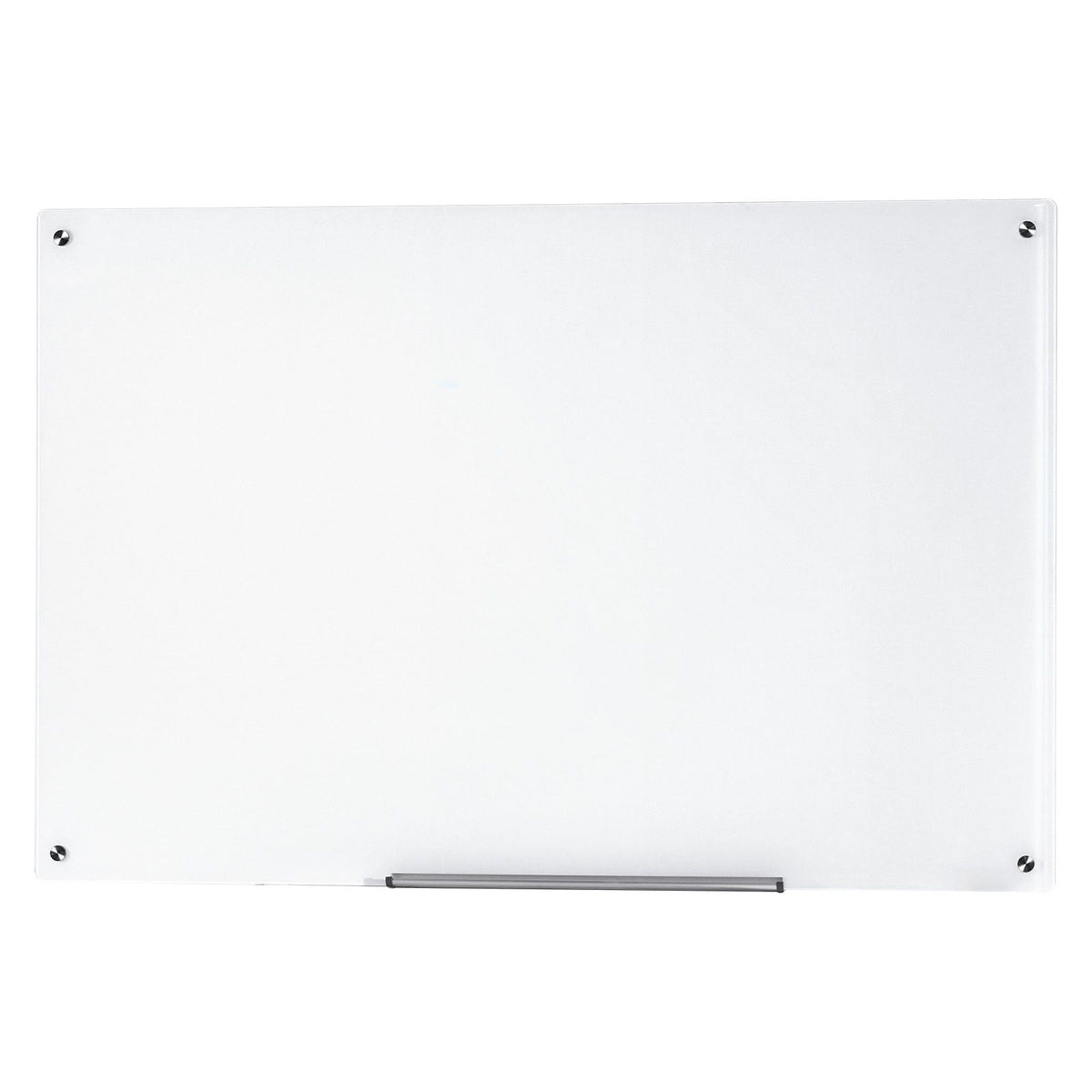 Magnetic Glass Whiteboard, Dry Erase Board 48"x32", Wall-Mounted Large White Glassboard Frameless, with Marker Tray, an Eraser and 2 Markers, White