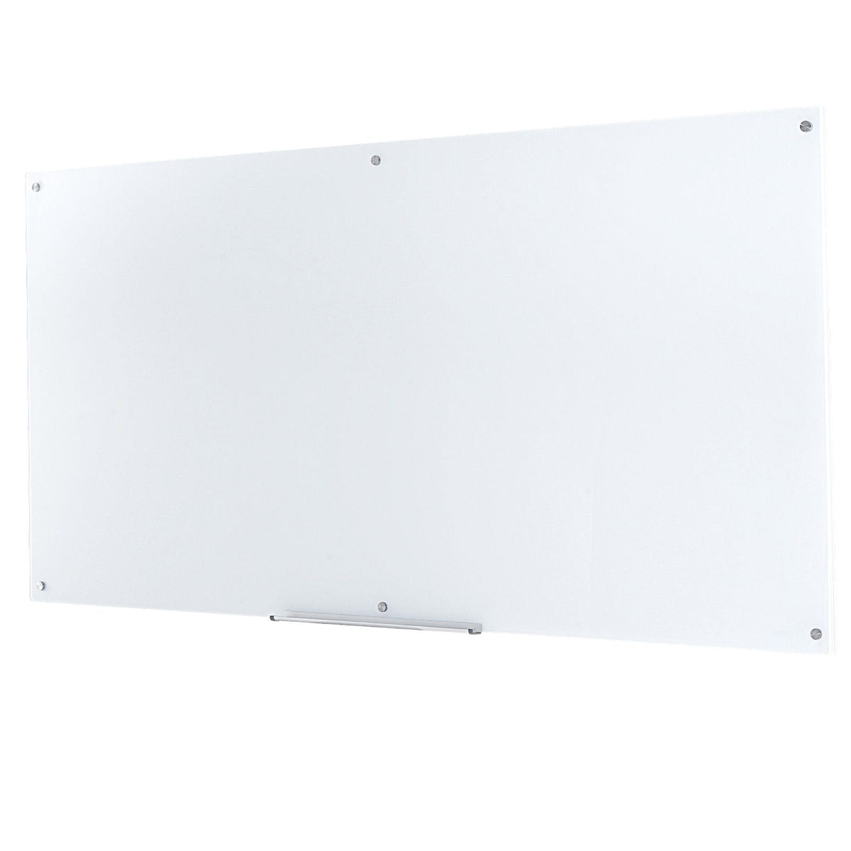 Magnetic Glass Whiteboard, Dry Erase Board 72"x36", Wall-Mounted Large White Glassboard Frameless, with Marker Tray, an Eraser and 2 Markers, White