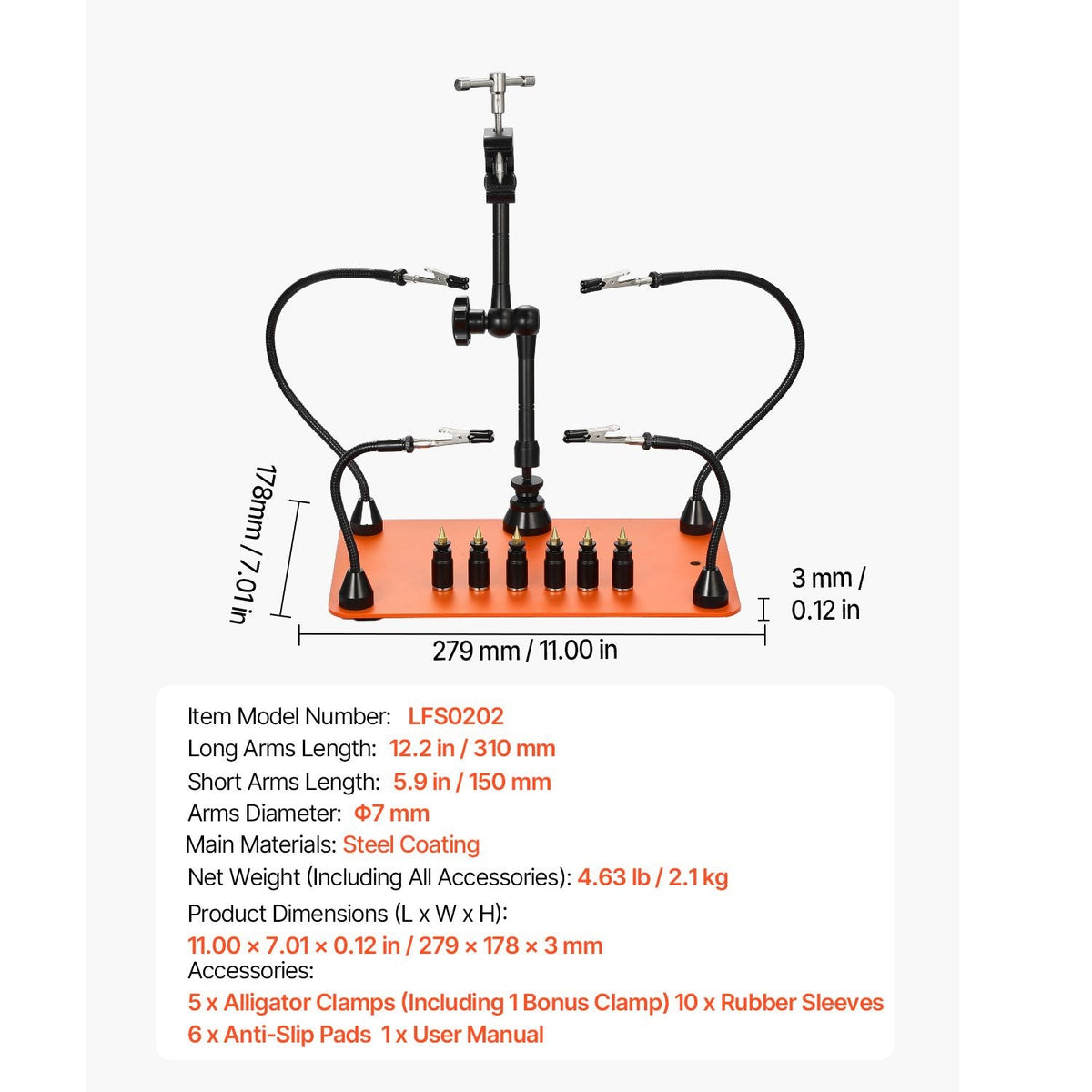 Magnetic Helping Hands Soldering Station, 4 Flexible Arms Third Hand Tool, with 6 PCB Pillar Holders & 360 Hot Air Gun Holder, Heavy-Duty Base Soldering Helper for Electronic Repair Craft