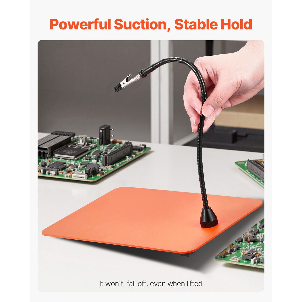 Magnetic Helping Hands Soldering Station, 4 Flexible Arms Third Hand Tool, with 6 PCB Pillar Holders & 360 Hot Air Gun Holder, Heavy-Duty Base Soldering Helper for Electronic Repair Craft